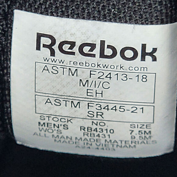 Reebok Fusion Flexweave Work Sneakers Black Men's SZ 7.5 - NIB - Picture 8 of 9